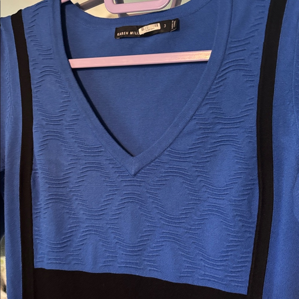 Blue and Black Women's Dress - Picture 3 of 3